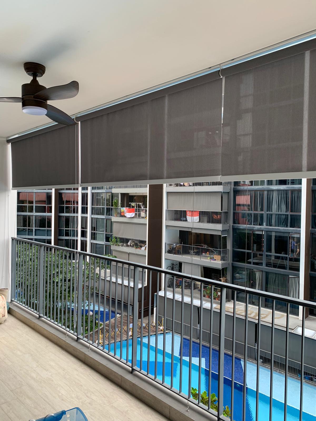 DTshades Ziptrak system in an outdoor living space